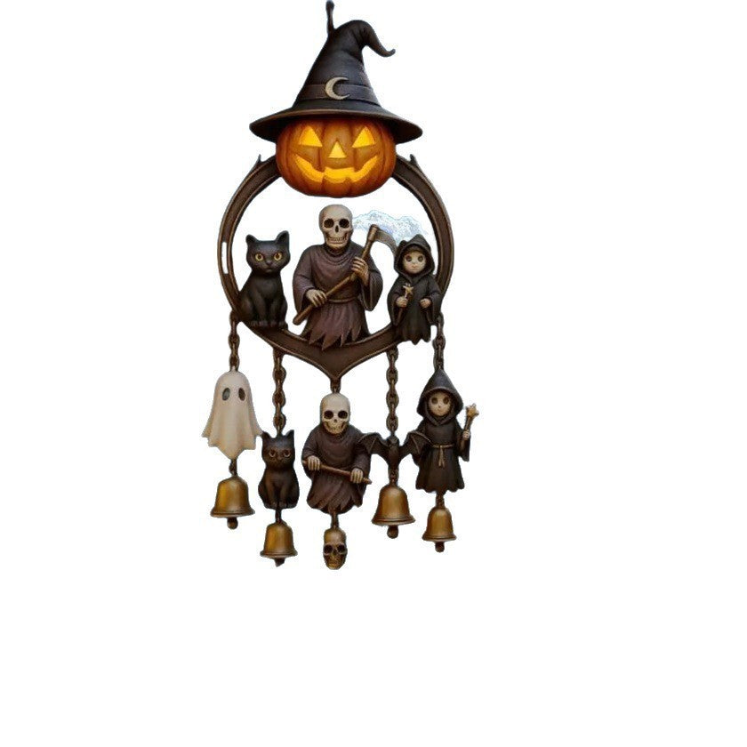Pumpkin Ghost Reaper Wind Chime