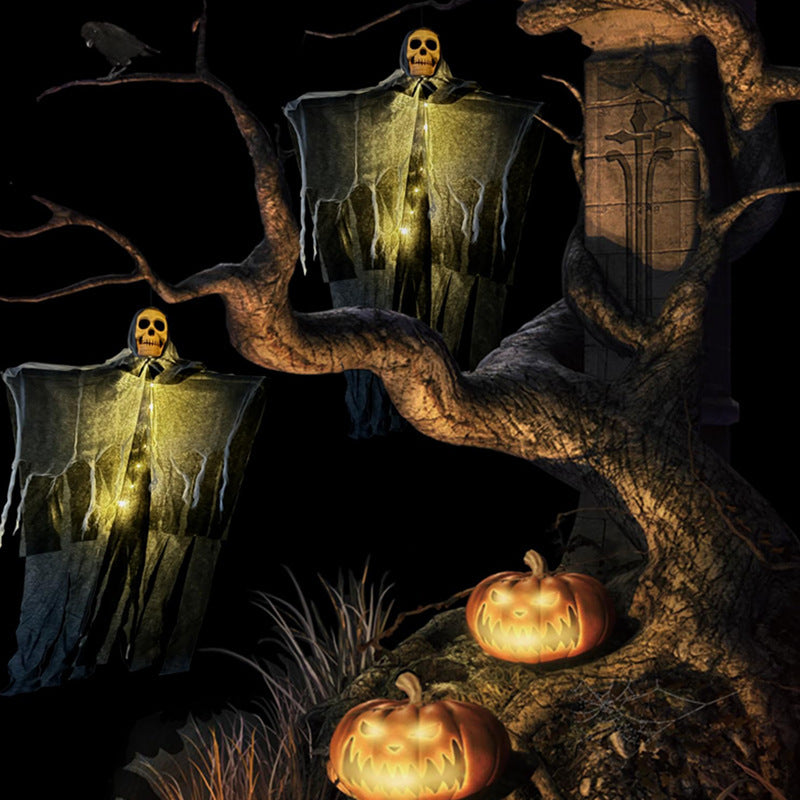 Hanging Ghost Skull Skeleton Prop