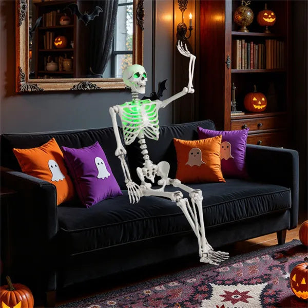 5.5ft Life-Size Skeleton with built-in Green LED Lights