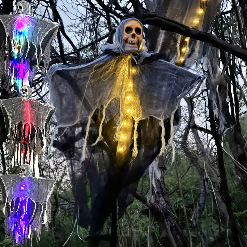 Hanging Ghost Skull Skeleton Prop