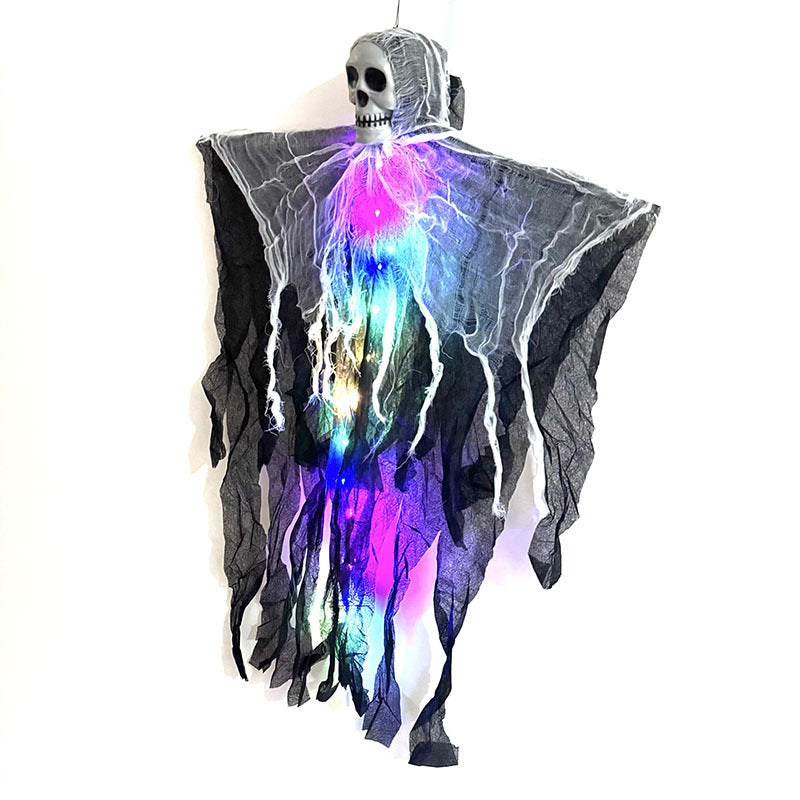 Hanging Ghost Skull Skeleton Prop