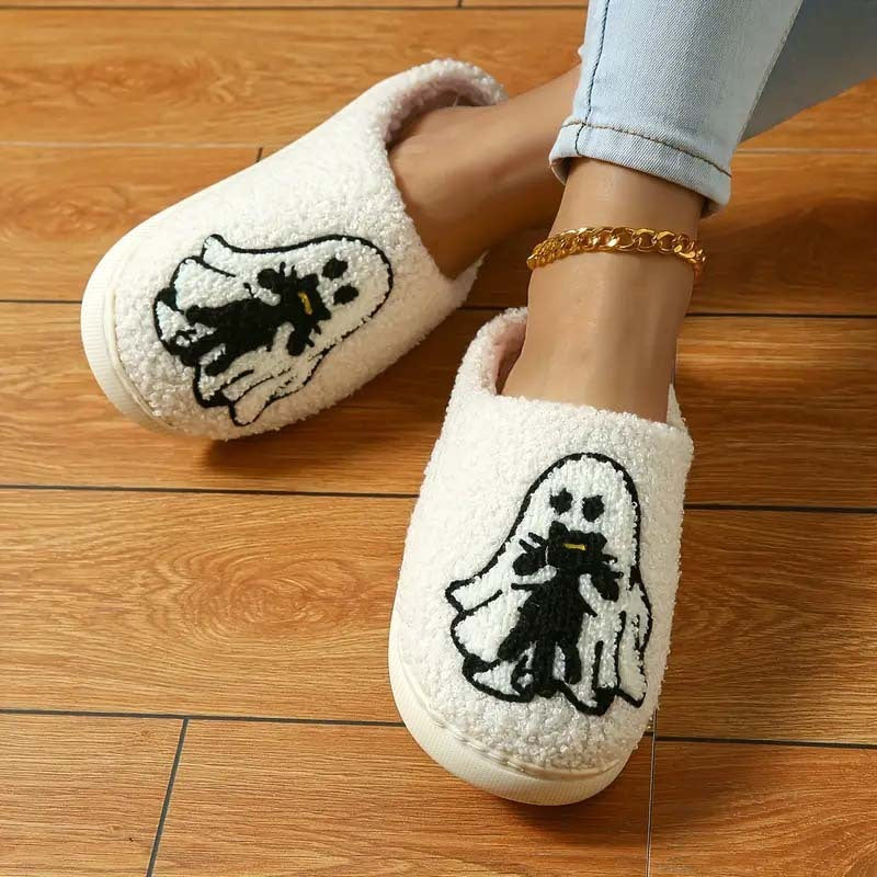 Ghost Towel Embroidery Slippers