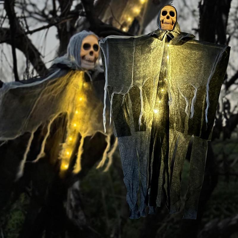 Hanging Ghost Skull Skeleton Prop