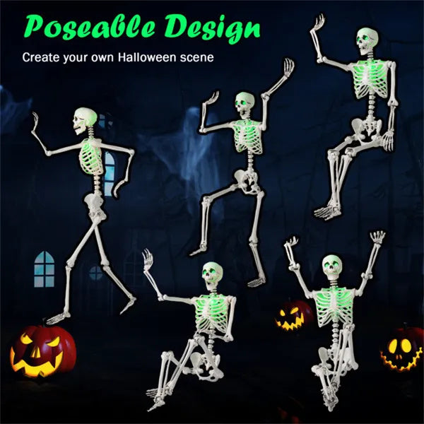 5.5ft Life-Size Skeleton with built-in Green LED Lights