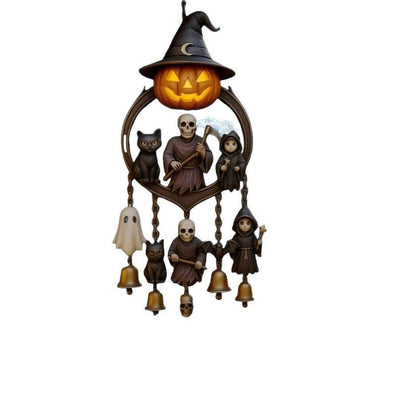 Pumpkin Ghost Reaper Wind Chime