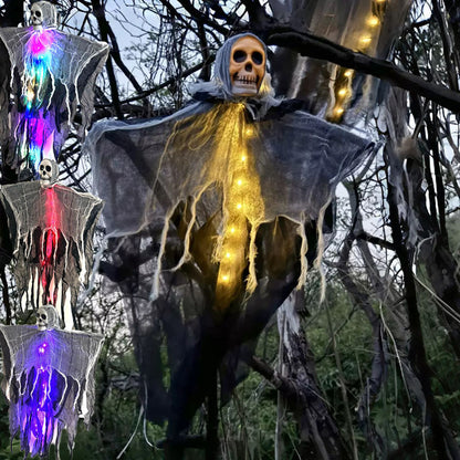 Hanging Ghost Skull Skeleton Prop