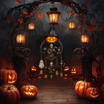Pumpkin Ghost Reaper Wind Chime