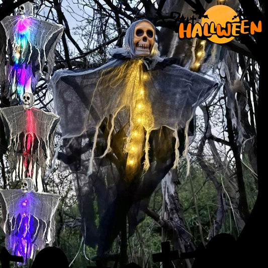 Hanging Ghost Skull Skeleton Prop